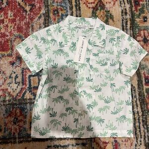 Janie and Jack Tropical Green Leaf Shirt